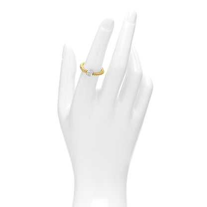 Roberto Coin 18K Yellow White Gold Diamond Mini Primavera Band Ring 52 6 2 of 4