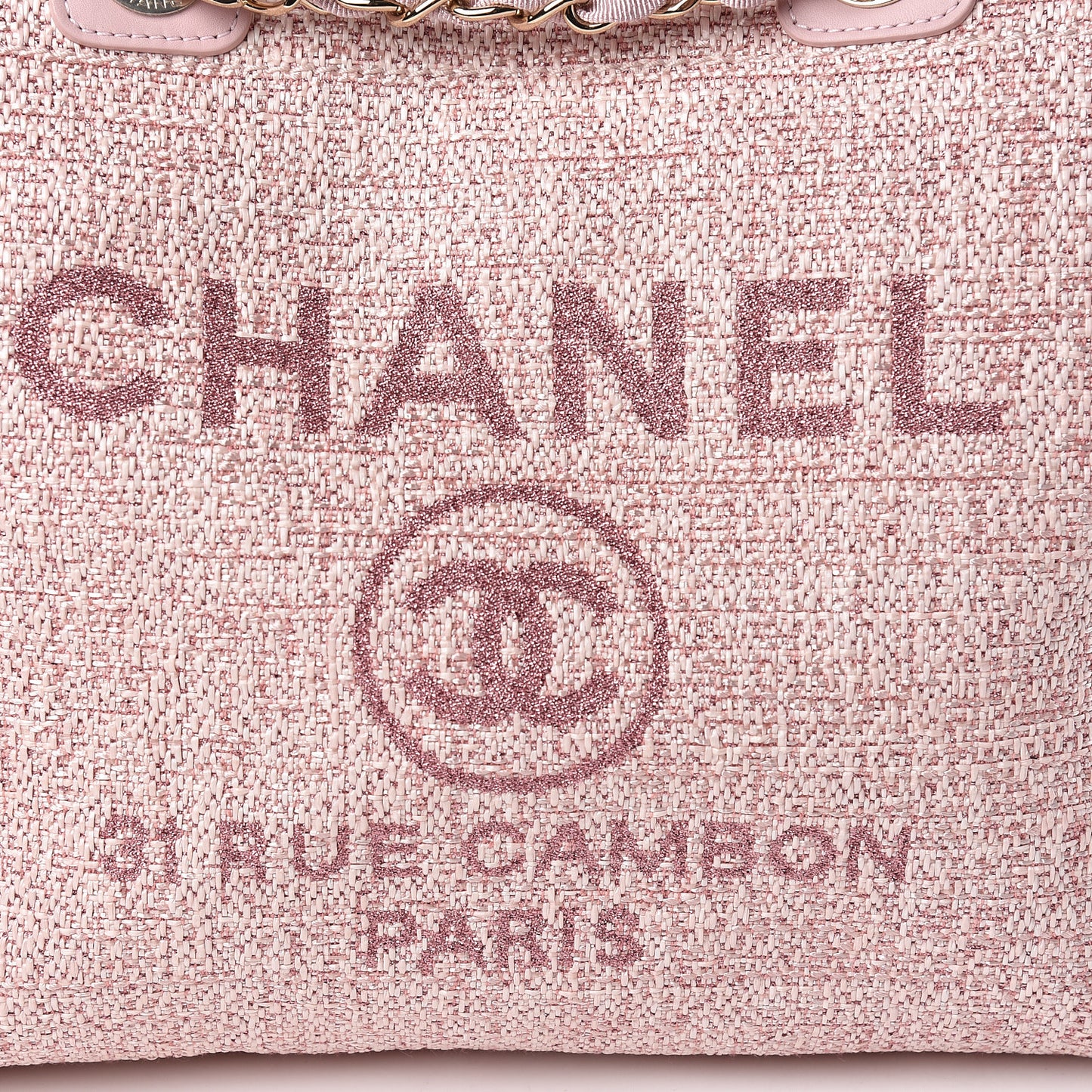 Straw Lurex Large Deauville Tote Pink