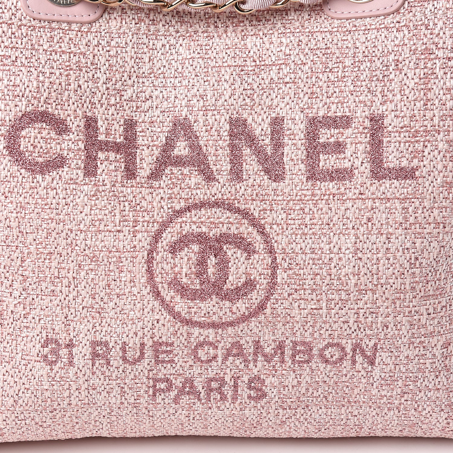 Chanel Straw Lurex Large Deauville Tote Pink 10 of 10