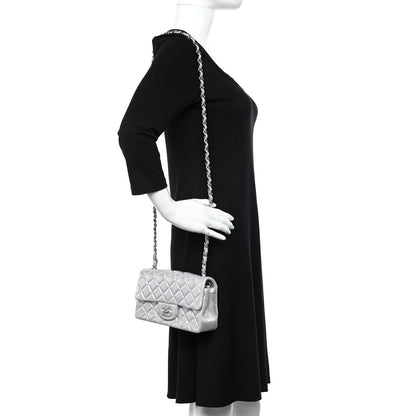 Chanel Metallic Lambskin Quilted Mini Rectangular Flap Silver 2 of 10