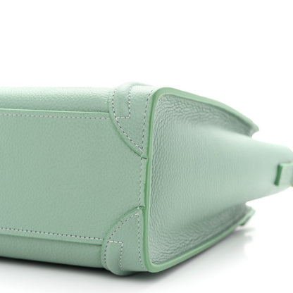 Celine Drummed Calfskin Nano Luggage Celadon 10 of 10