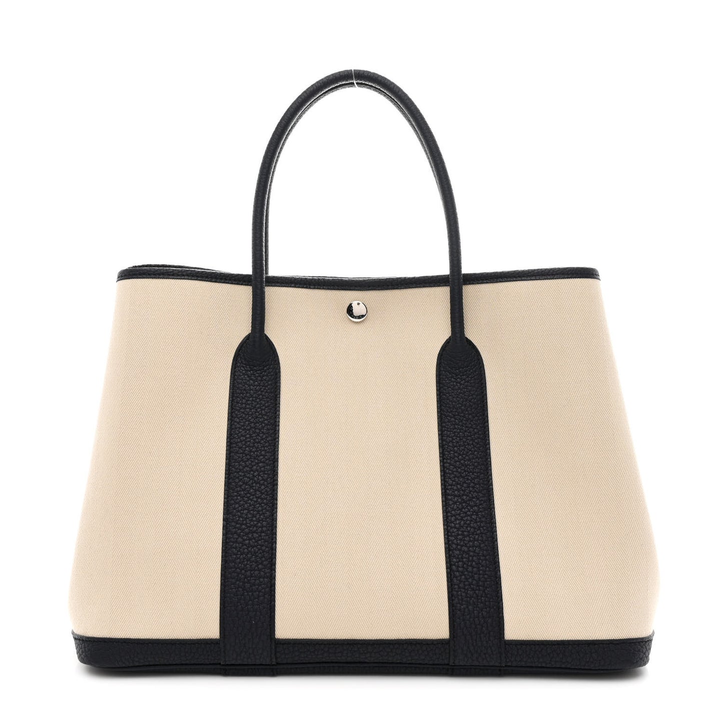 Chevron Herringbone Toile Negonda Garden Party 36 PM Tote Nata Bleu Indigo