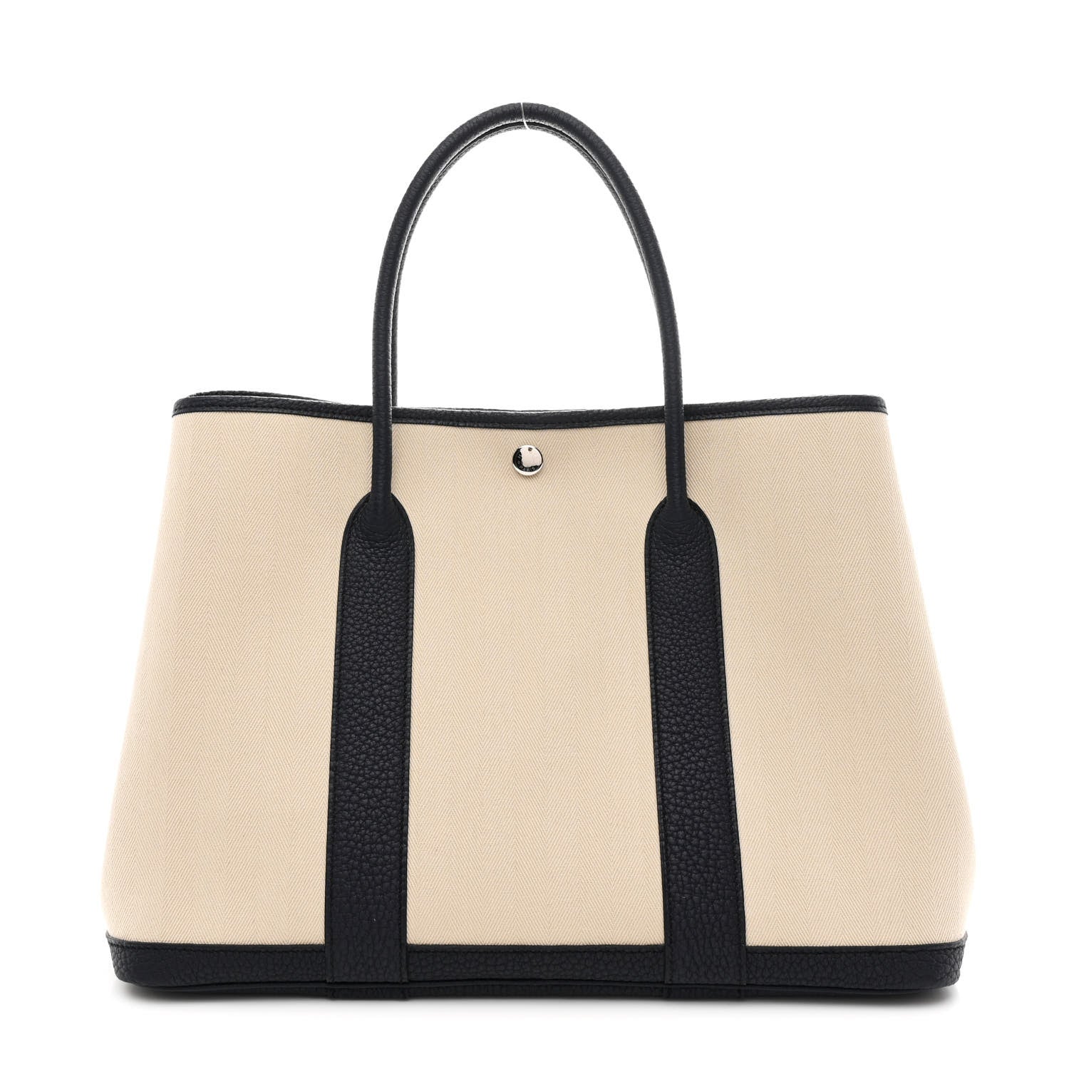 Hermes Chevron Herringbone Toile Negonda Garden Party 36 PM Tote Nata Bleu Indigo 1 of 10