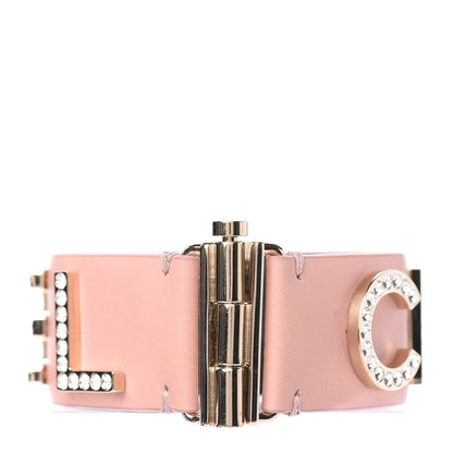 Chanel Calfskin Crystal Logo Cuff M Pink 3 of 7