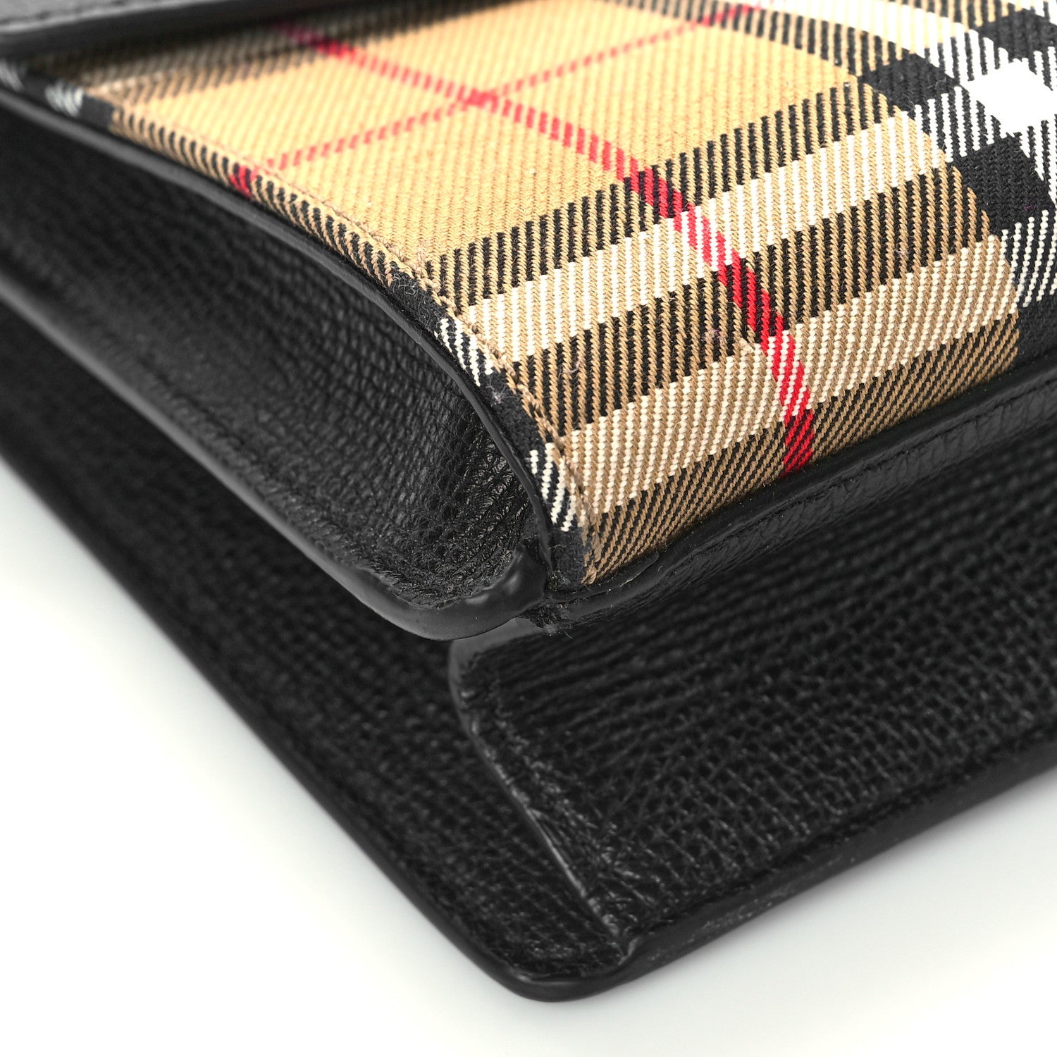 Burberry Grainy Calfskin Vintage Check Mini Macken Crossbody Bag Black 6 of 7