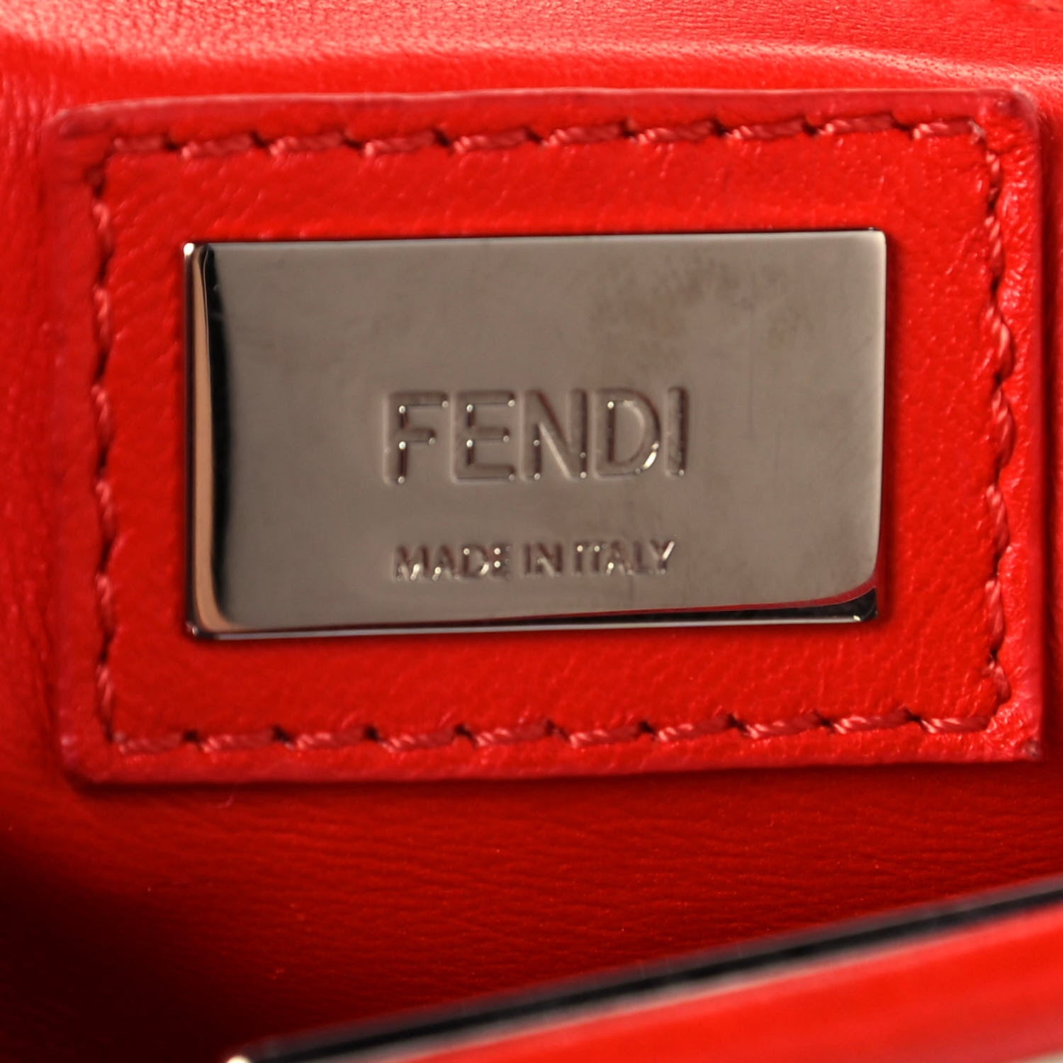 Fendi Nappa Mini Peekaboo Iconic Satchel Papavero 5 of 12
