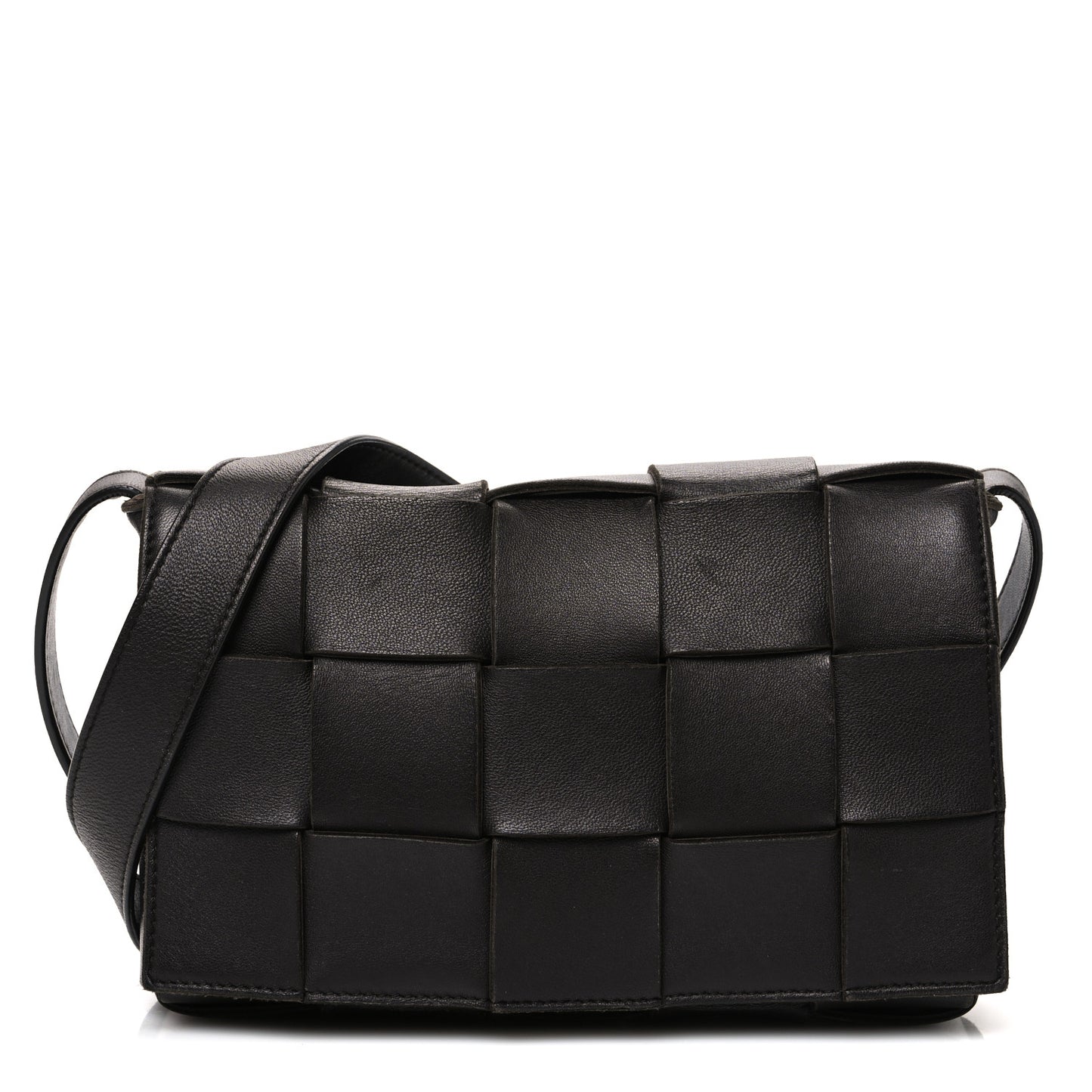 Lambskin Maxi Intrecciato Cassette Crossbody Bag Fondant