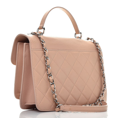 Chanel Grained Calfskin Quilted Small CC Box Top Handle Flap Beige 3 of 9