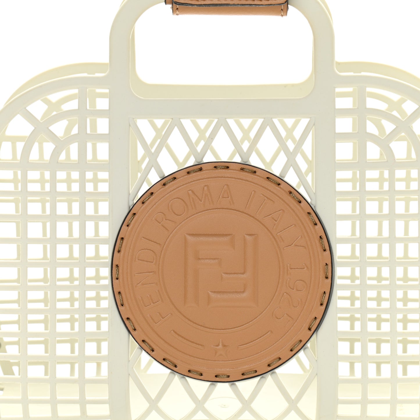 Recycled Plastic Vitello Liberty Matte Small Fendi Basket White Ice Miele Scuro