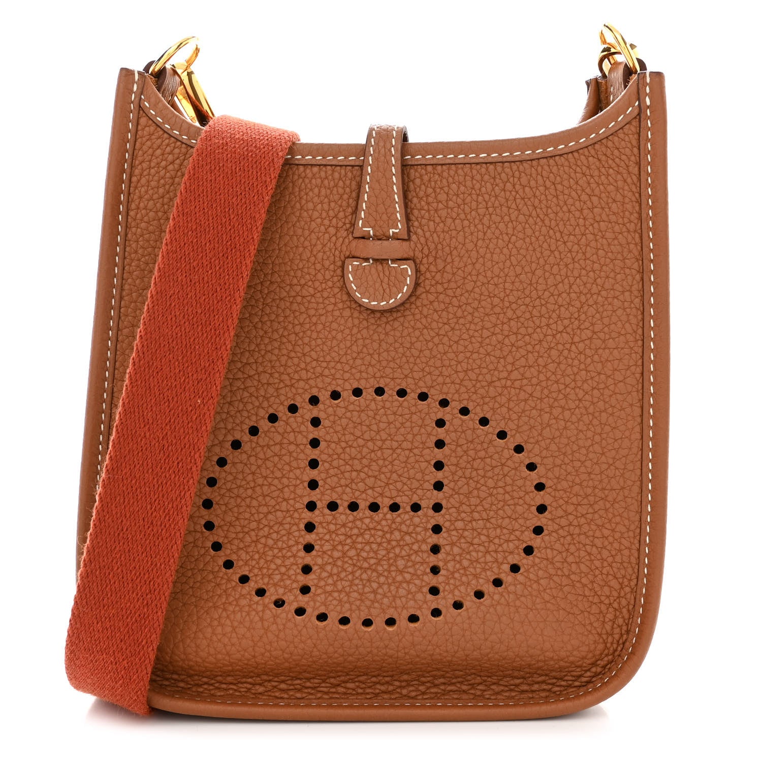 Hermes Taurillon Clemence Amazone Evelyne TPM Gold Cuivre 1 of 11