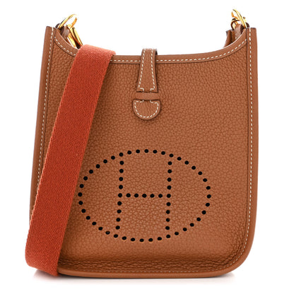Hermes Taurillon Clemence Amazone Evelyne TPM Gold Cuivre 1 of 11