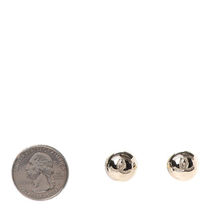 Chanel Metal Bead CC Stud Earrings Gold 2 of 5