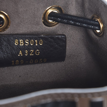 Fendi Vitello Liberty F is Fendi Bi-Color FF 1974 Embossed Mini Mon Tresor Bucket Bag Maya Black 7 of 8
