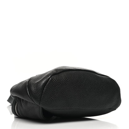 Prada Vitello Daino Logo Embossed Cross Sling Backpack Black 4 of 9