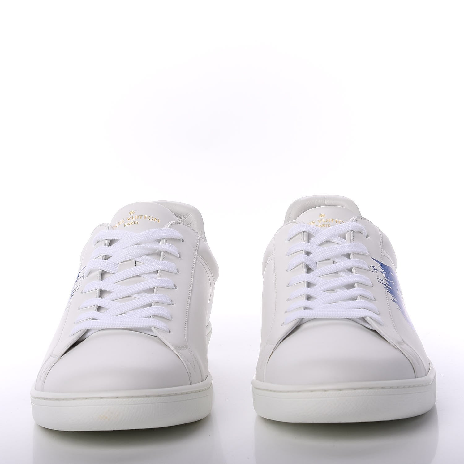 Louis Vuitton Calfskin Luxembourg Sneakers 10 White Bleu 2 of 9