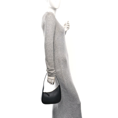 The Row Smooth Calfskin Half Moon Shoulder Bag Black 2 of 9