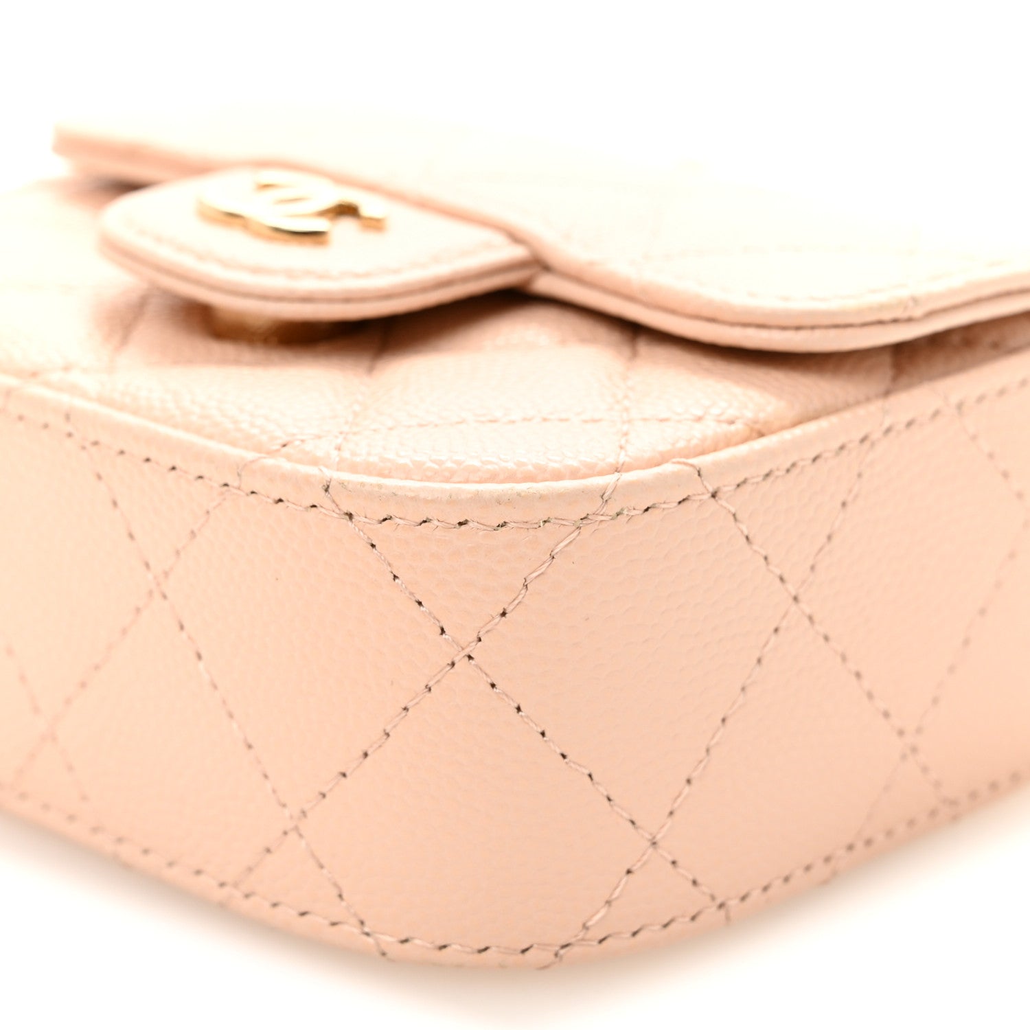 Chanel Caviar Quilted Mini Clutch With Chain Light Beige 11 of 11