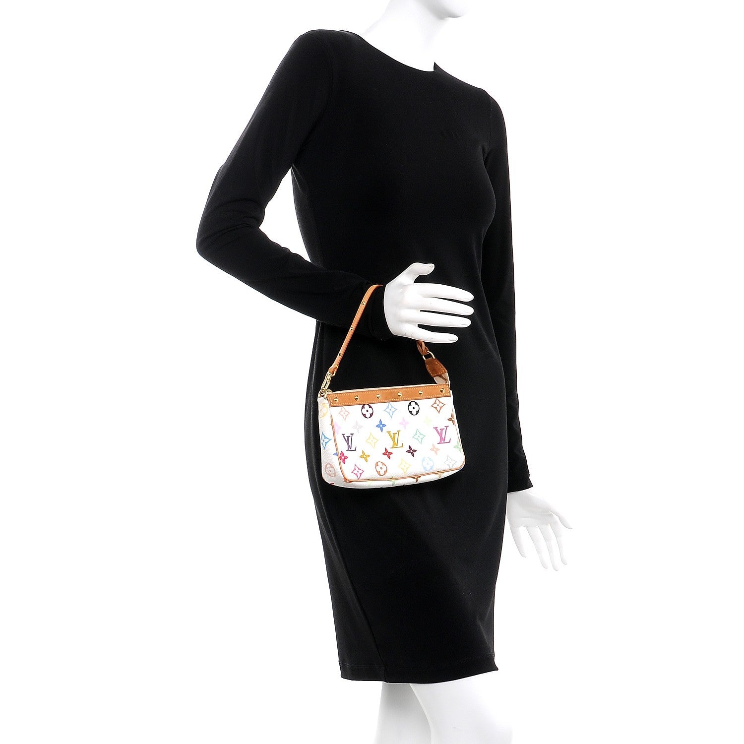 Louis Vuitton Monogram Multicolor Pochette Accessories White 2 of 7