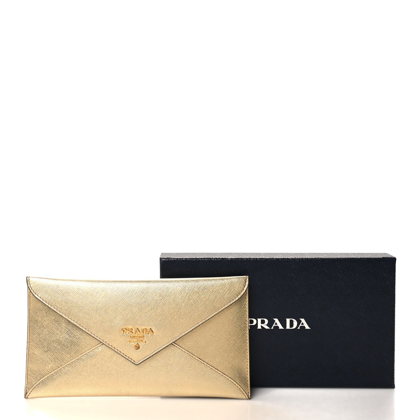 Saffiano Metal Envelope Wallet Platino