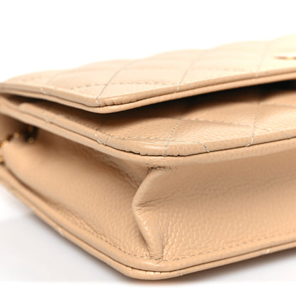 Chanel Caviar Quilted Wallet On Chain WOC Beige 10 of 11