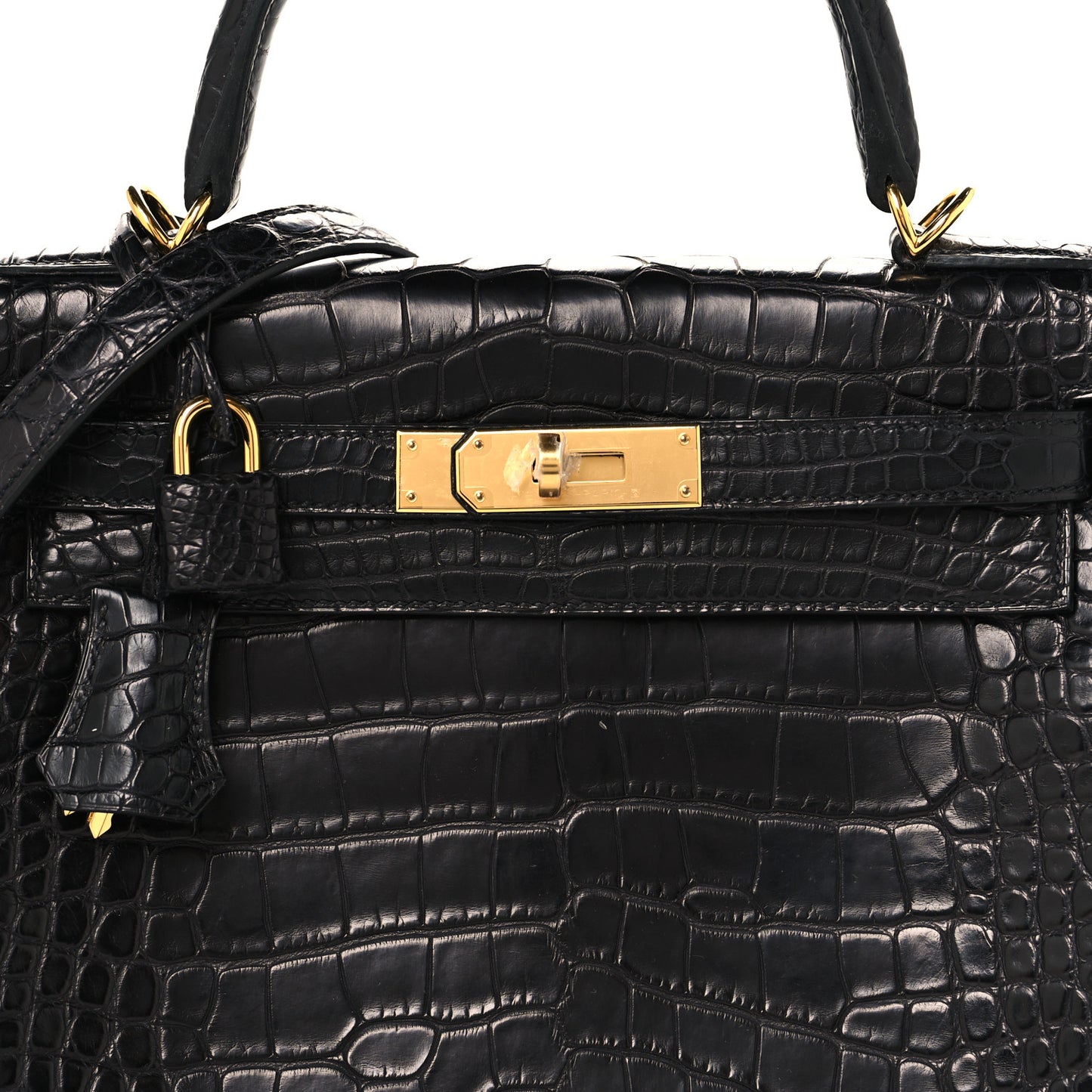 Matte Alligator Kelly Retourne 28 Black
