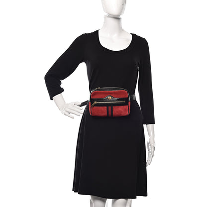 Gucci Suede Small Ophidia Belt Bag 95 38 Hibiscus Red 2 of 11
