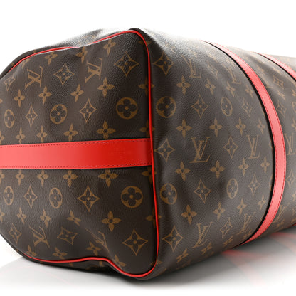 Louis Vuitton Calfskin Monogram Keepall Bandouliere 50 Coquelicot 7 of 13