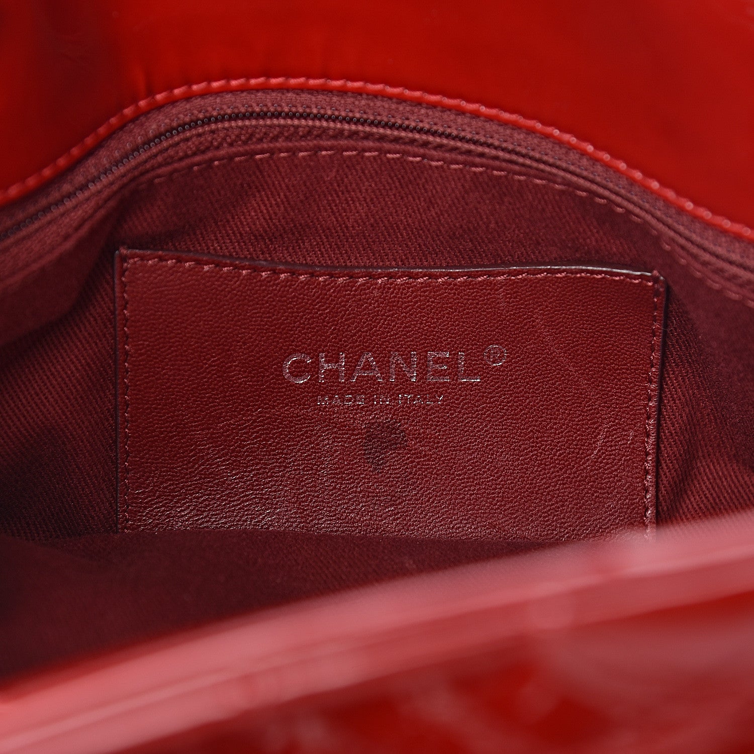 Chanel Patent Quilted Medium Just Mademoiselle Bowling Bag Red 6 of 12