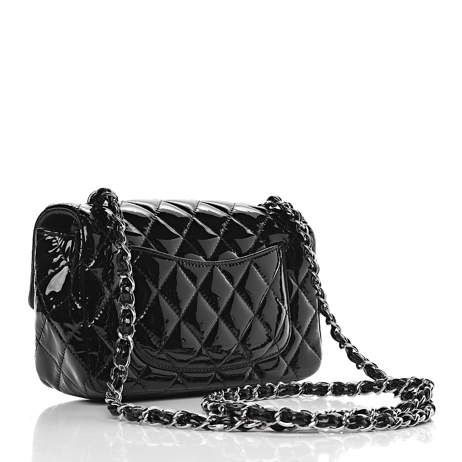Chanel Patent Calfskin Quilted Mini Rectangular Flap Black 3 of 16