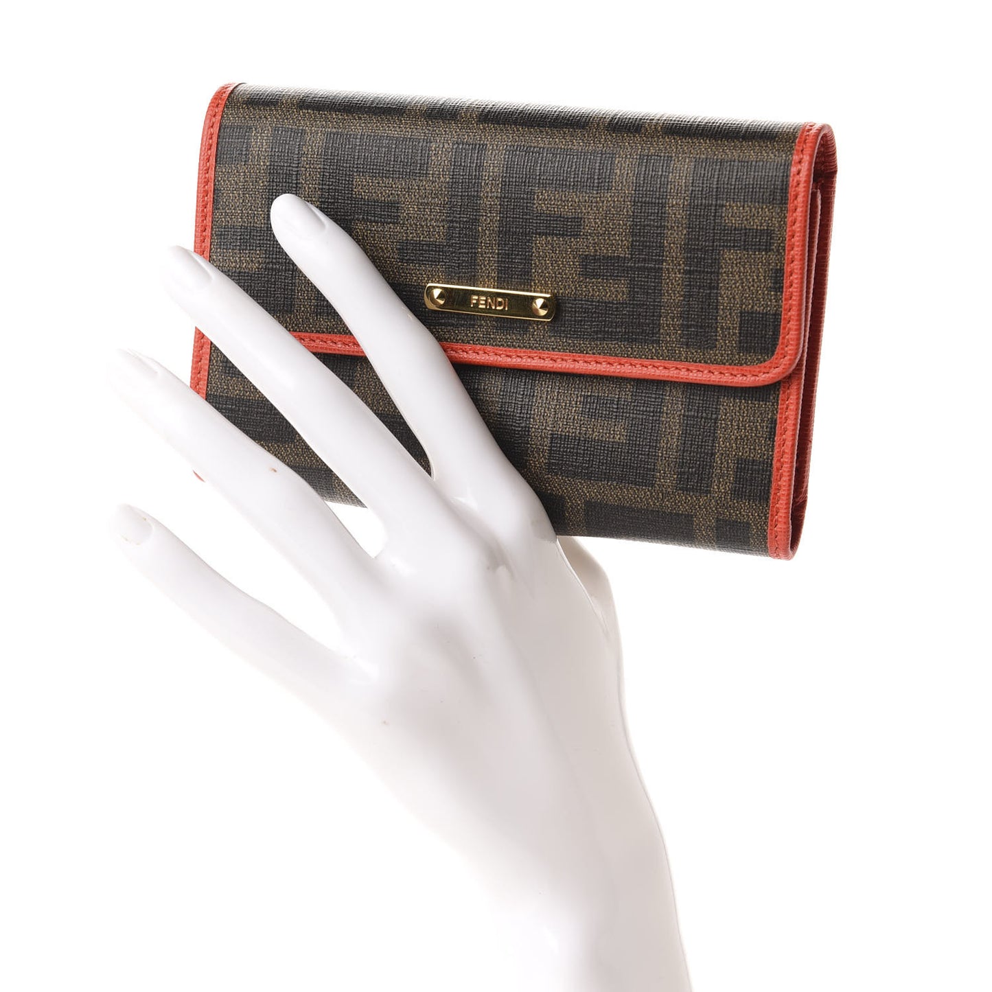 Zucca Spalmati Vitello Elite Tri-Fold Wallet Tobacco Papavero