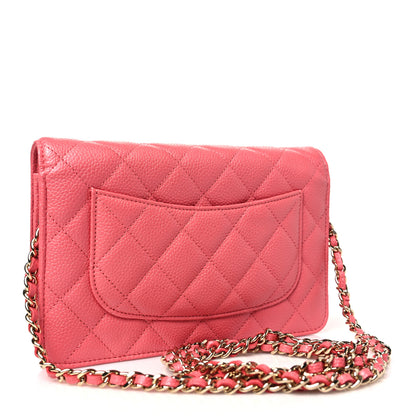 Chanel Caviar Quilted Wallet on Chain WOC Pink 3 of 12