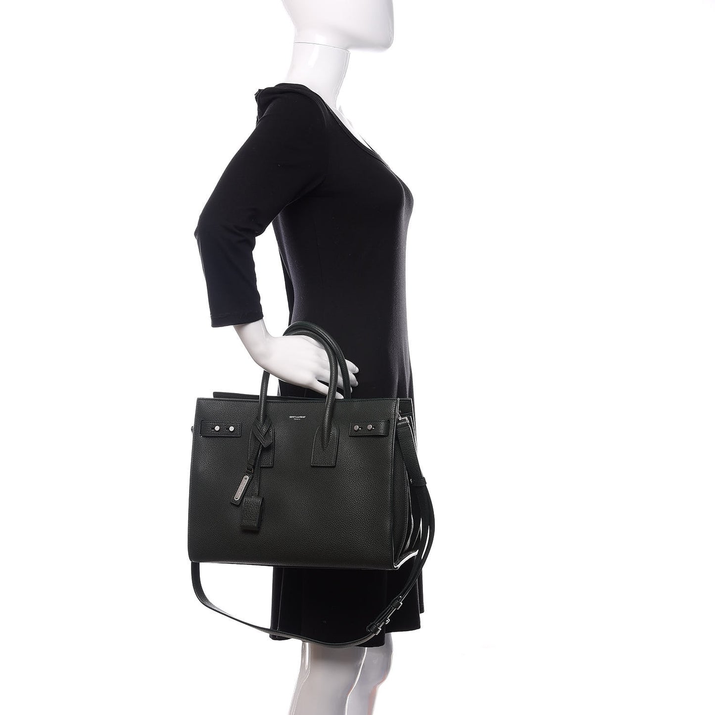 Grained Calfskin Small Supple Sac De Jour Dark Vert