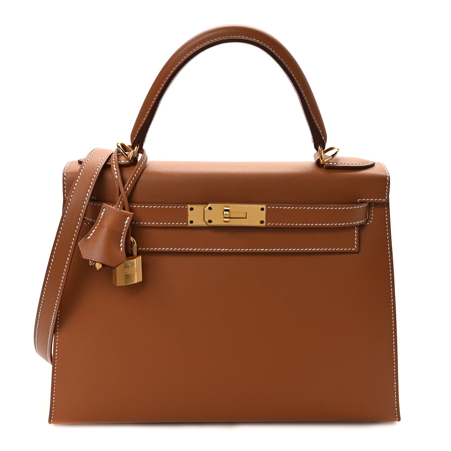 Hermes Madame Calfskin Kelly Sellier 28 Gold 1 of 11
