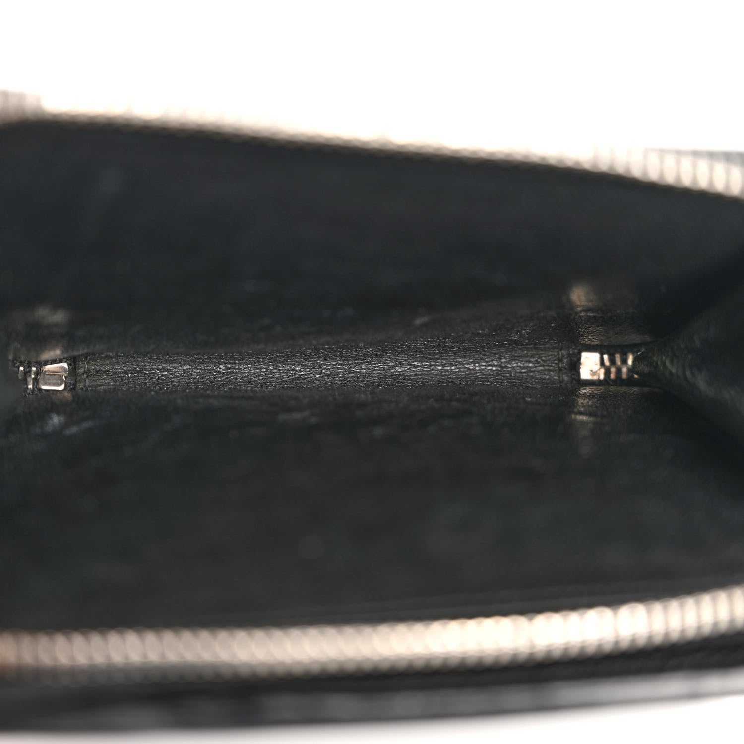 Saint Laurent Grained Calfskin Rive Gauche Compact Zip Around Wallet Black 6 of 11