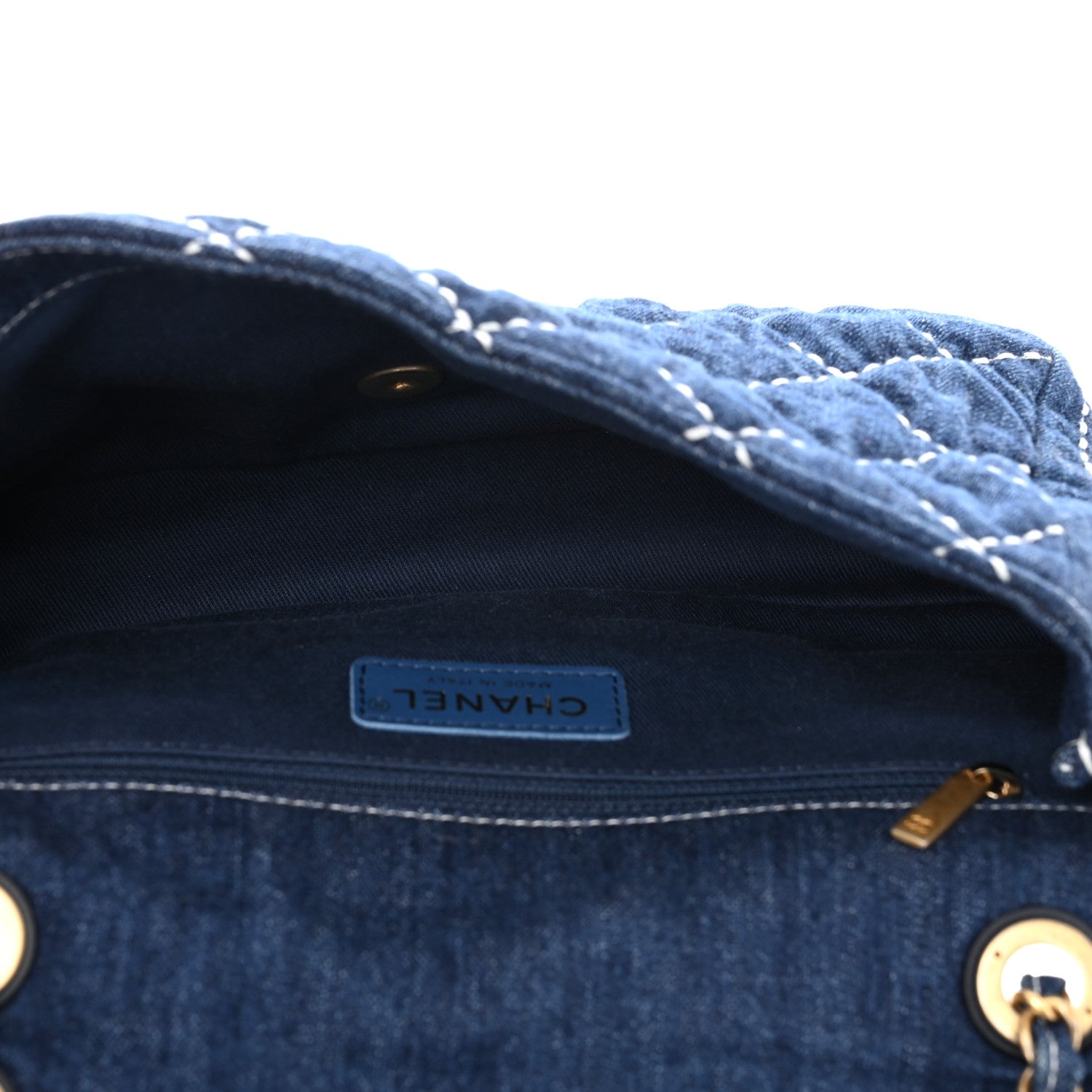 Chanel Denim Quilted Medium Denim Trip Single Flap Blue 5 of 10