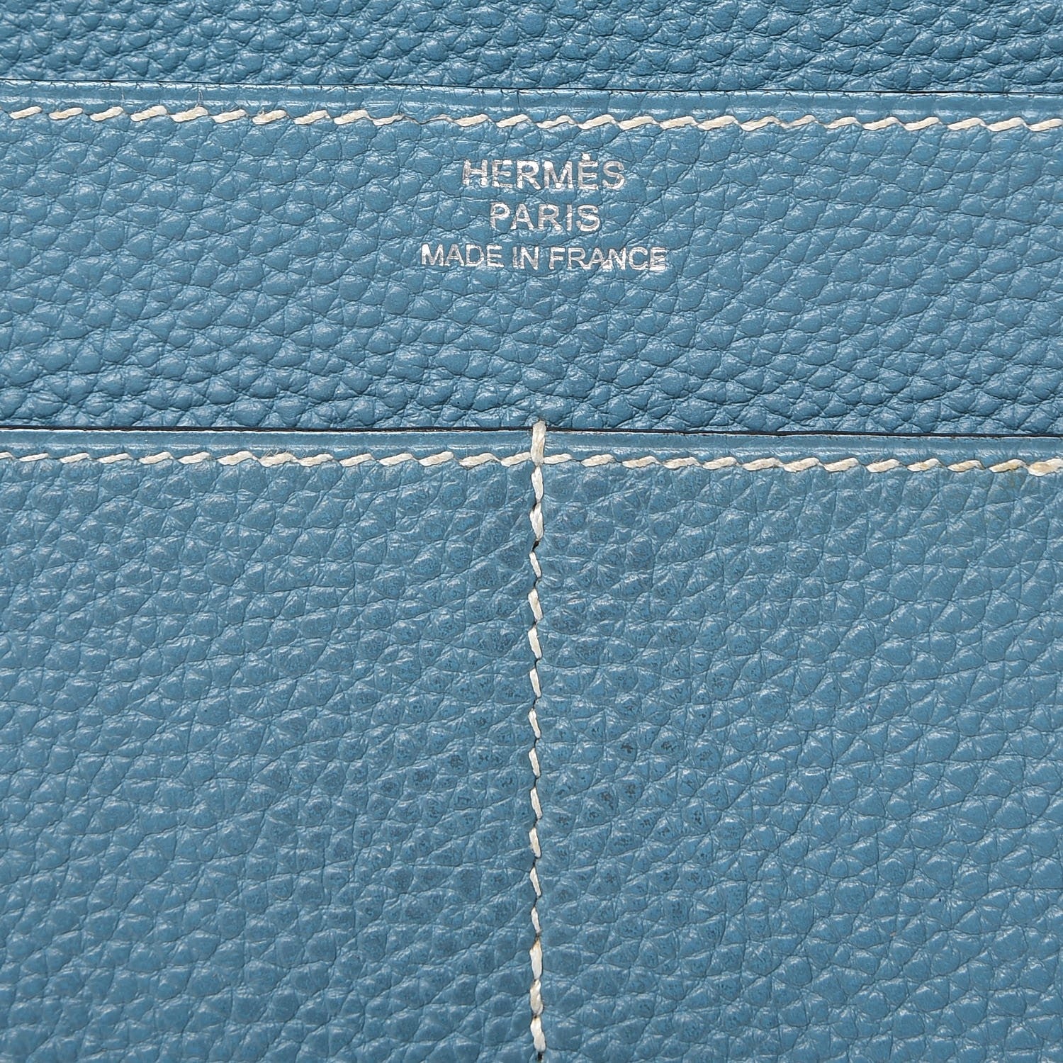 Hermes Togo Dogon Duo Wallet Blue Jean 7 of 10
