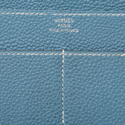 Hermes Togo Dogon Duo Wallet Blue Jean 7 of 10