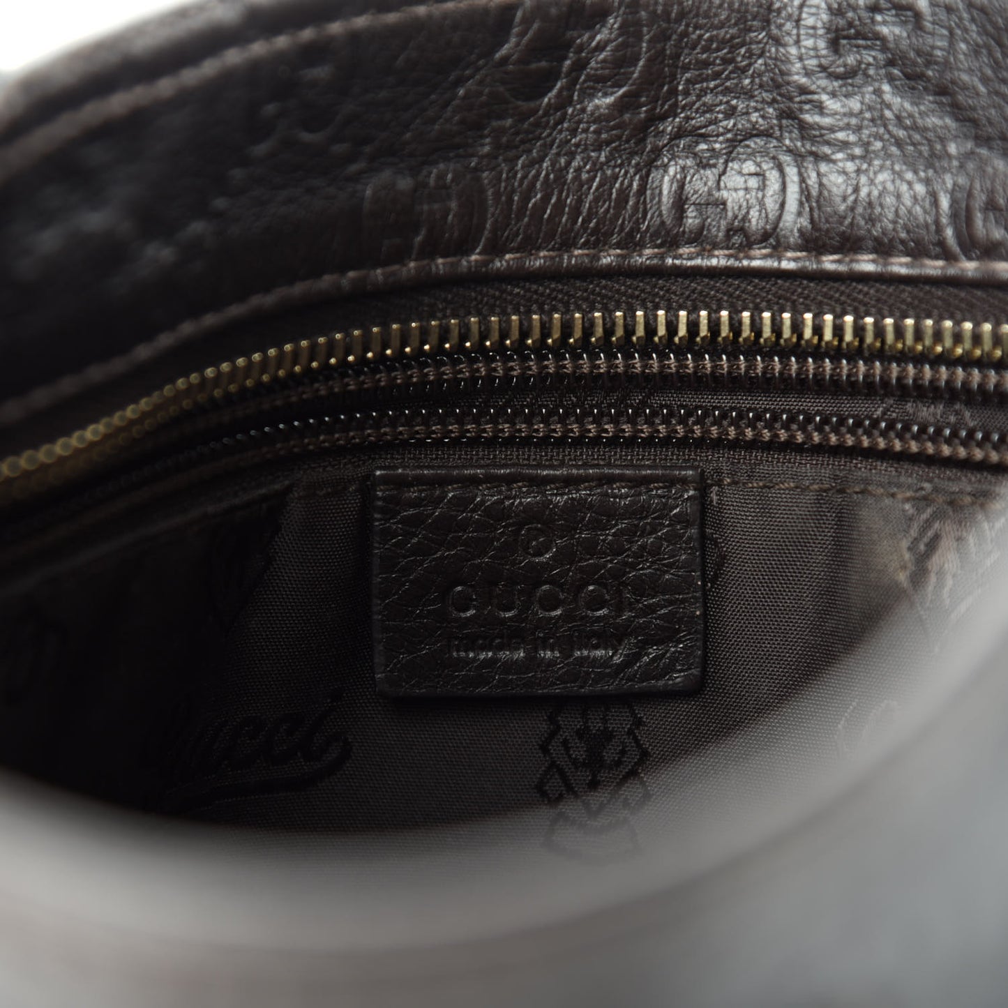 Guccissima Small Flat Messenger Bag Dark Brown