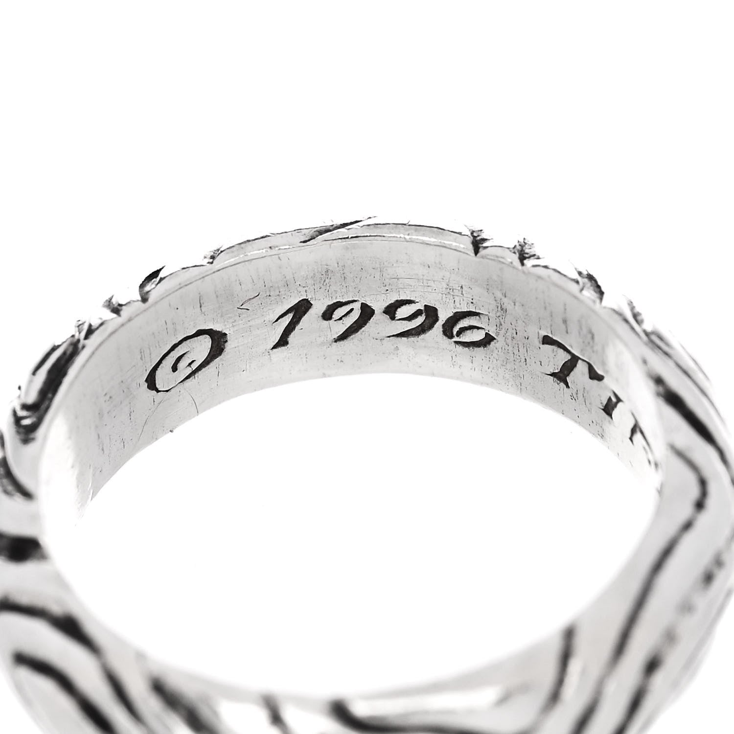 Tiffany Sterling Silver Wood Grain Band Ring 47 4.25 4 of 6