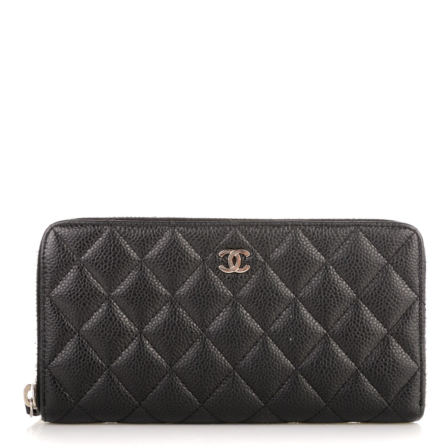 Chanel Caviar Quilted Large Gusset Zip Around Wallet Black 1 of 8