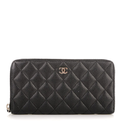 Chanel Caviar Quilted Large Gusset Zip Around Wallet Black 1 of 8