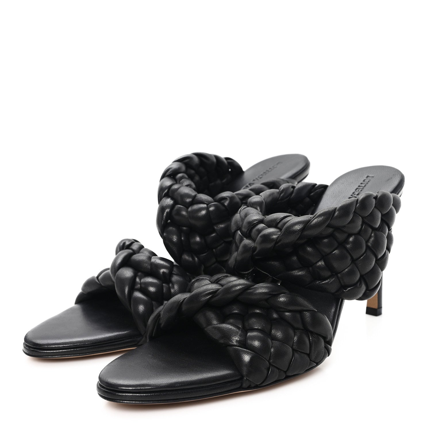 Bottega Veneta Nappa Twisted Padded Intrecciato Curve Slide Sandals 40 Black 4 of 9