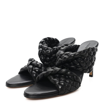 Bottega Veneta Nappa Twisted Padded Intrecciato Curve Slide Sandals 40 Black 4 of 9