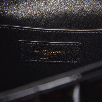 Saint Laurent Patent Matelasse Monogram Large Vicky Chain Bag Black 7 of 9