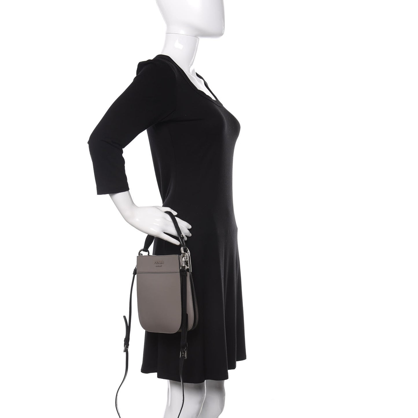 City Calfskin Small Margit Bag Argilla Black
