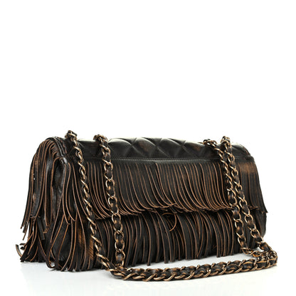 Chanel Metallic Calfskin Quilted Large Into The Fringe Flap Brown 2 of 4