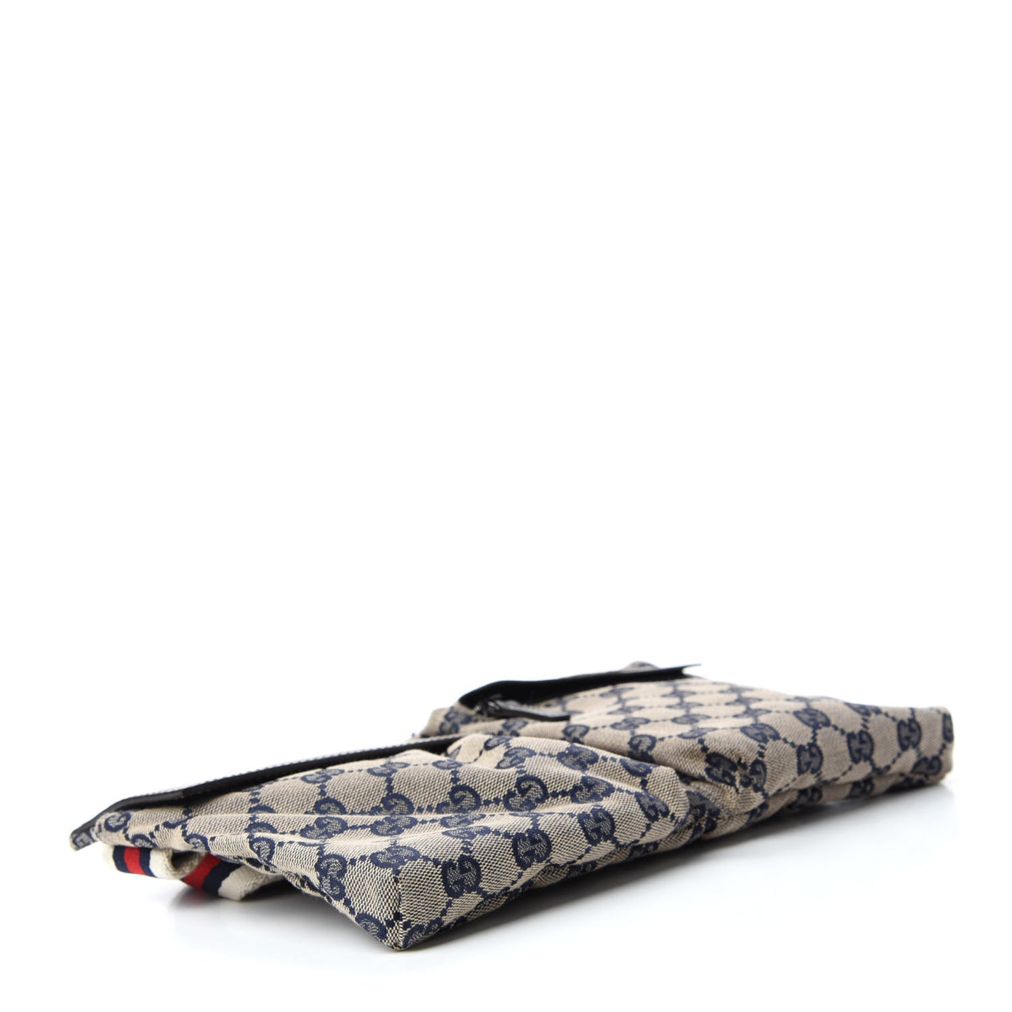 GG Monogram Web Double Pocket Belt Bag Navy