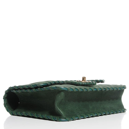 Chanel Metallic Suede Calfskin Small Happy Stitch Flap Green 4 of 8