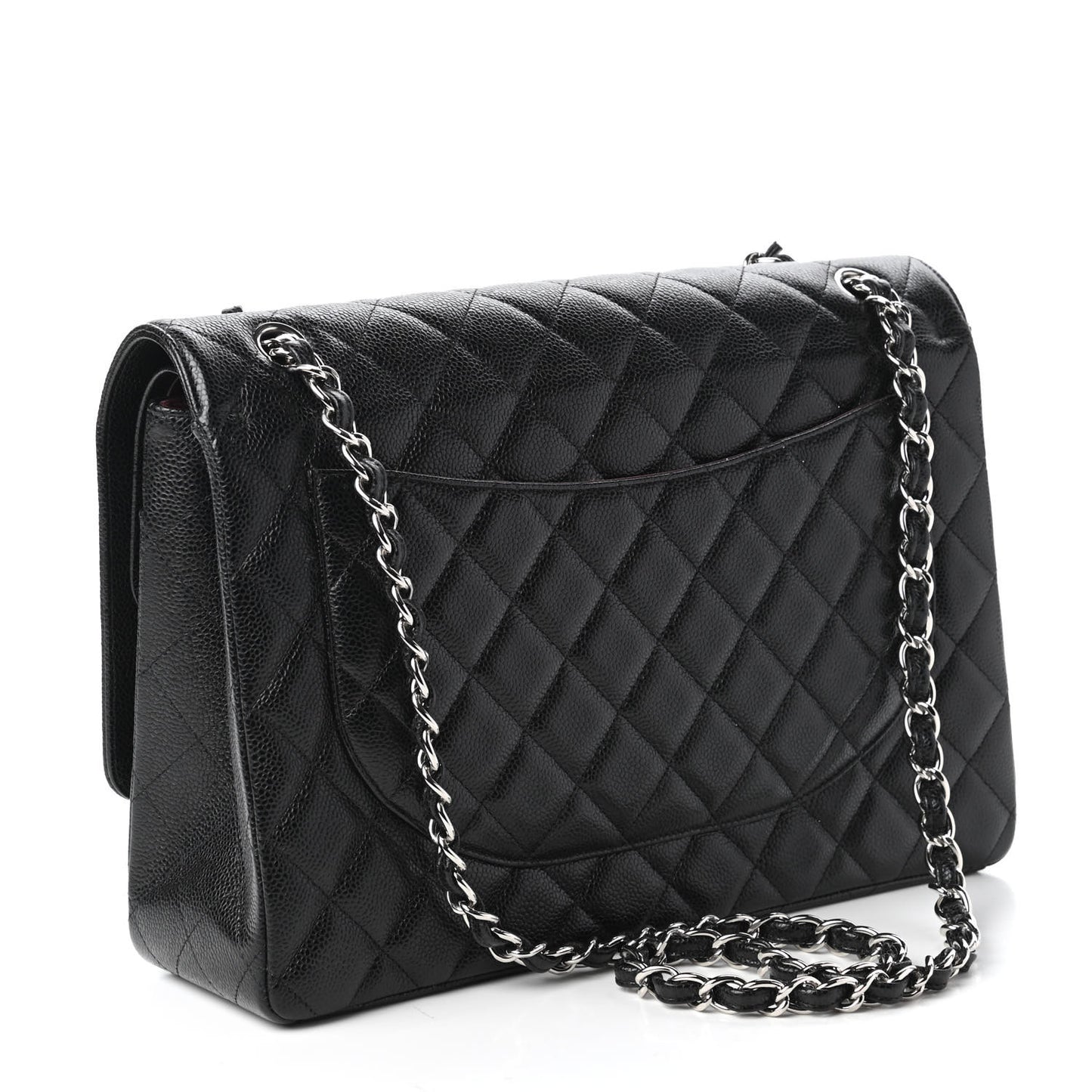 Caviar Quilted Maxi Double Flap Black
