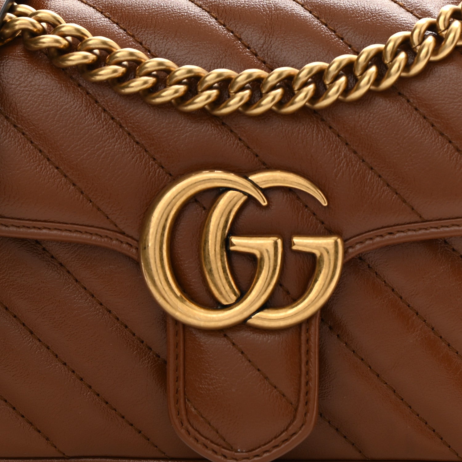 Gucci Azalea Calfskin Matelasse Diagonal Mini GG Marmont Shoulder Bag Cuir 9 of 11